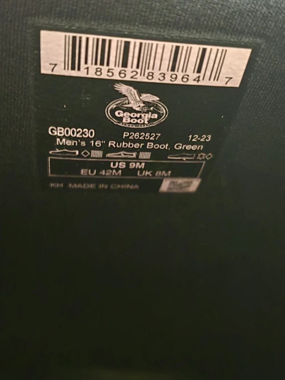 Georgia Boot Men's 9 M Olive Green Neoprene Waterproof Pull-On Boots NWT